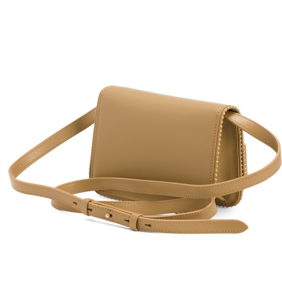Salvatore Ferragamo Vara Bow Small Leather Crossbody Bag Camel w Gold Accent New - Picture 5 of 16